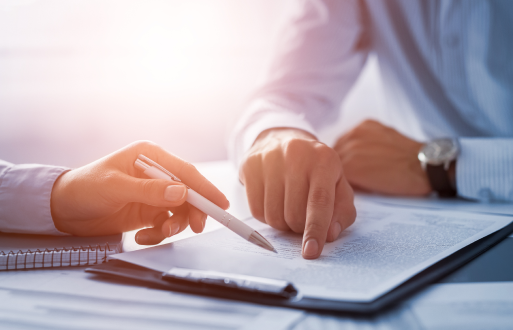 Two attorneys review contract